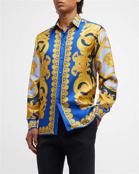 versace silk shirt men|versace collection men shirt sale.